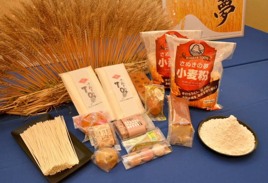 香川県産小麦「さぬきの夢」を使ったそうめんや和洋菓子などの新商品