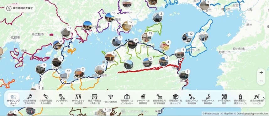 セトウチヴェロ協議会が作成したサイクリスト向けの電子地図