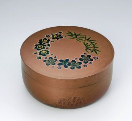 磯井正美 「蒟醤三友之圖合子」