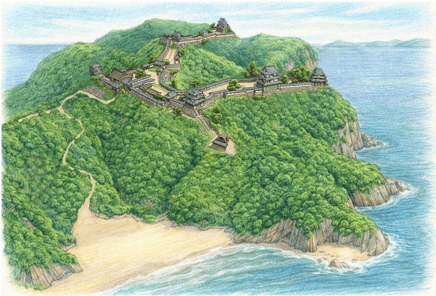 八木さんがＡＩなども活用して仕上げた復元イラスト（市教委提供）